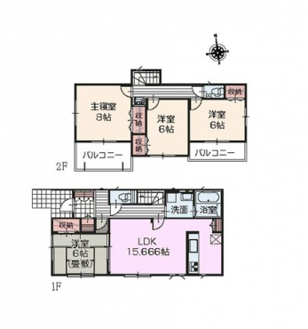 �Ԏ��}�i�̂P�ˌ��j�@4LDK