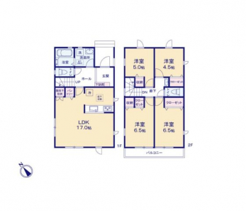 �Ԏ��}�i�̂P�ˌ��j�@4LDK