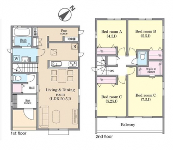 �Ԏ��}�i�̂P�ˌ��j�@4LDK