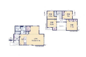 �Ԏ��}�i�̂P�ˌ��j�@4LDK