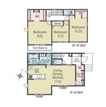 �Ԏ��}�i�̂P�ˌ��j�@3LDK