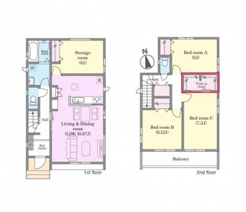 �Ԏ��}�i�̂P�ˌ��j�@3LDK�{�X�g���[�W���[��