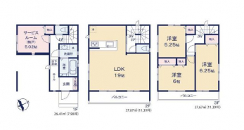 �Ԏ��}�i�̂P�ˌ��j�@3LDK