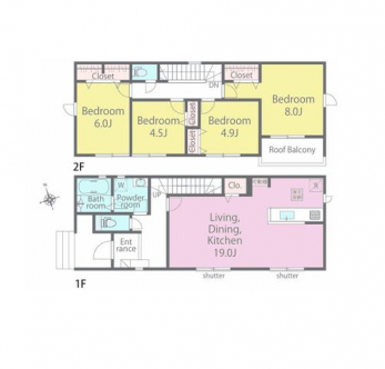 �Ԏ��}�i�̂P�ˌ��j�@4LDK