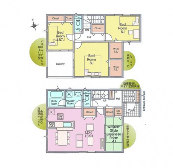 �Ԏ��}�i�̂P�ˌ��j�@4LDK+2WIC