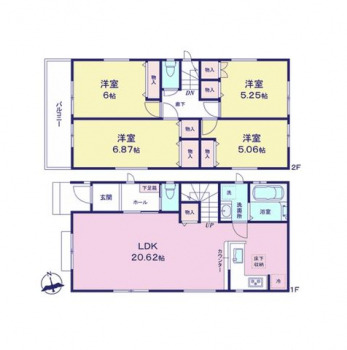 �Ԏ��}�i�̂P�ˌ��j�@4LDK