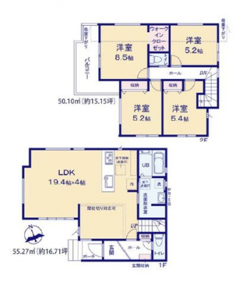 �Ԏ��}�i�̂P�ˌ��j�@4LDK