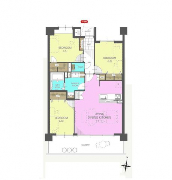 �Ԏ��}�i�̂P�}���V�����j�@3LDK�{WIC