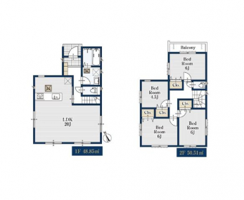 �Ԏ��}�i�̂P�ˌ��j�@4LDK