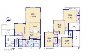 �Ԏ��}�i�̂P�ˌ��j�@4LDK