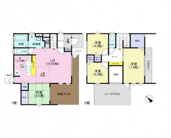 �Ԏ��}�i�̂P�ˌ��j�@4LDK