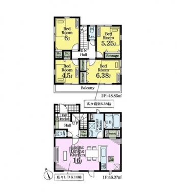 �Ԏ��}�i�̂P�ˌ��j�@4LDK