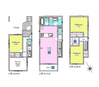 �Ԏ��}�i�̂P�ˌ��j�@3SLDK