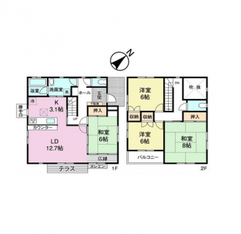 �Ԏ��}�i�̂P�ˌ��j�@4LDK