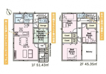 �Ԏ��}�i�̂P�ˌ��j�@4LDK