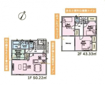 �Ԏ��}�i�̂P�ˌ��j�@4LDK