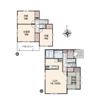 �Ԏ��}�i�̂P�ˌ��j�@4LDK