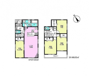 �Ԏ��}�i�̂P�ˌ��j�@4LDK�{WIC