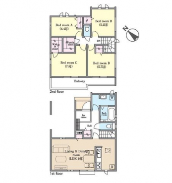 �Ԏ��}�i�̂P�ˌ��j�@4LDK