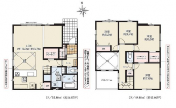 �Ԏ��}�i�̂P�ˌ��j�@4LDK