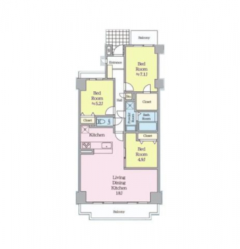 �Ԏ��}�i�̂P�}���V�����j�@3LDK�{WIC