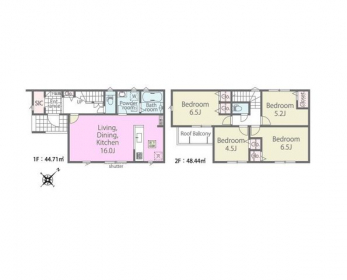 �Ԏ��}�i�̂P�ˌ��j�@4LDK