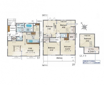 �Ԏ��}�i�̂P�ˌ��j�@3LDK+WIC+���t�g