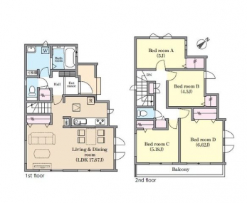 �Ԏ��}�i�̂P�ˌ��j�@4LDK