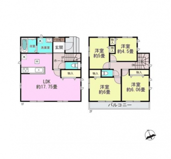 �Ԏ��}�i�̂P�ˌ��j�@4LDK