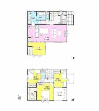 �Ԏ��}�i�̂P�ˌ��j�@4LDK�{SIC�{���l���Ɂ{���փz�[�����[�{�p���g���[�{WIC