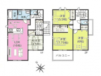 �Ԏ��}�i�̂P�ˌ��j�@4LDK