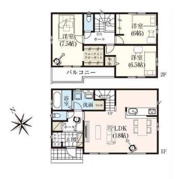 �Ԏ��}�i�̂P�ˌ��j�@3LDK�{WIC+SC�{���l����