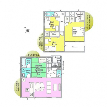 �Ԏ��}�i�̂P�ˌ��j�@4LDK�{�e�����[�N���[��