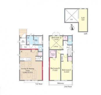 �Ԏ��}�i�̂P�ˌ��j�@3LDK�{WIC�{���t�g