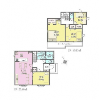 �Ԏ��}�i�̂P�ˌ��j�@4LDK