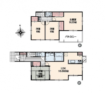 �Ԏ��}�i�̂P�ˌ��j�@4LDK