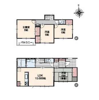 �Ԏ��}�i�̂P�ˌ��j�@4LDK