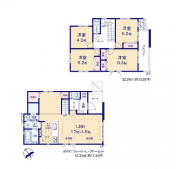 �Ԏ��}�i�̂P�ˌ��j�@4LDK