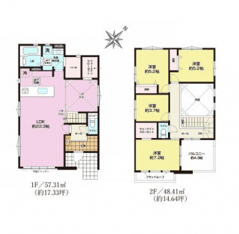 �Ԏ��}�i�̂P�ˌ��j�@4LDK