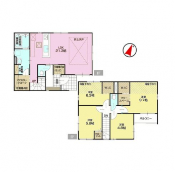 �Ԏ��}�i�̂P�ˌ��j�@4LDK