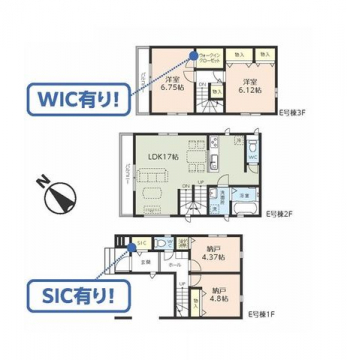 �Ԏ��}�i�̂P�ˌ��j�@2SLDK�{WIC