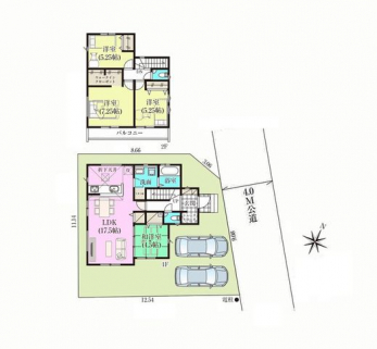 �Ԏ��}�i�̂P�ˌ��j�@4LDK�{WIC