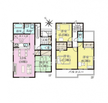 �Ԏ��}�i�̂P�ˌ��j�@4LDK