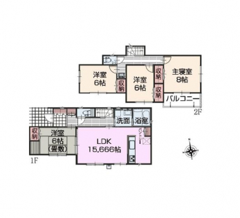 �Ԏ��}�i�̂P�ˌ��j�@4LDK