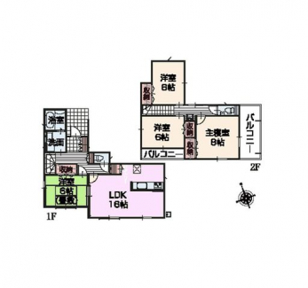 �Ԏ��}�i�̂P�ˌ��j�@4LDK