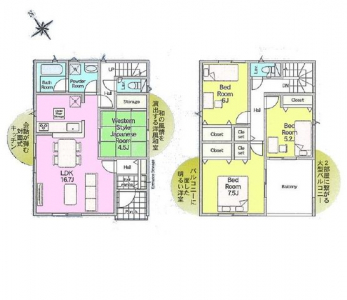 �Ԏ��}�i�̂P�ˌ��j�@4LDK