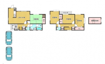 �Ԏ��}�i�̂P�ˌ��j�@4LDK