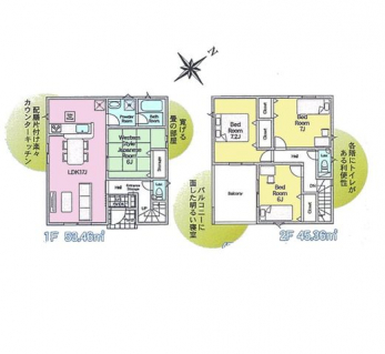 �Ԏ��}�i�̂P�ˌ��j�@4LDK