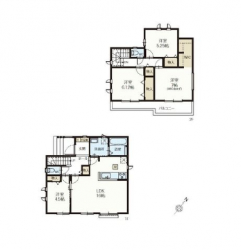 �Ԏ��}�i�̂P�ˌ��j�@4LDK