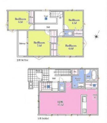 �Ԏ��}�i�̂P�ˌ��j�@4LDK